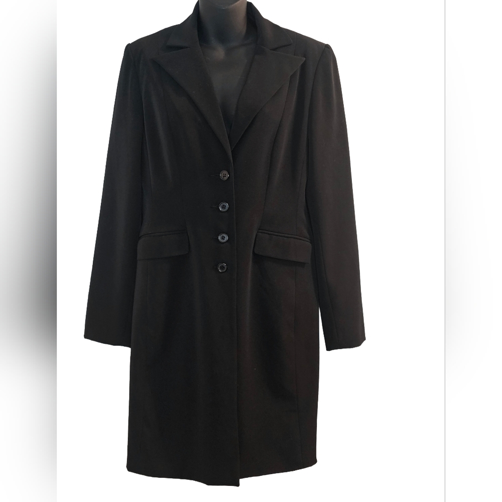 [Smart Set] Classic Tailored Button Down Black Dress Coat Women 9